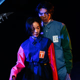 [UNISEX] Colour-Block Shirt (Navy) (6656001179766)