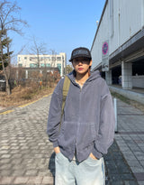 ピグメントフードジップアップ