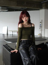 シャーリングトップス / SHIRRING TOP (KHAKI)