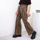 ハイウェストチェックフレアスラックス/SI High-Waist Check Flared Slacks