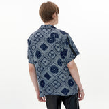 Track Shirt [Navy Paisley] (6593593376886)