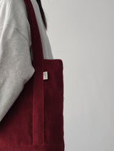Corduroy simple line bag - autumn red