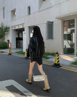 Belted long boots