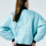 [UNISEX] Reversible "WORLD PEACE" Padded Bomber Jacket (Blue Mint)