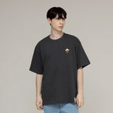スモールバッグハグフラワービールスマイルショートスリーブTシャツ/Small Back Hug Flower Bear Smile Short-Sleeved T-Shirt