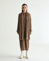 ALPACA CABLE KNIT MUFFLER & ONEPIECE SET - COCOA (6635997102198)