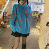 フラワーニット / Blue flower knit