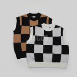 Uno Checker Town Knit Vest (2color) (6677041053814)