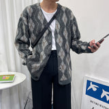 ジグザグモヘアアーガイルカーディガン/EV Zigzag Mo Hair Argyle Cardigan (2 colors)
