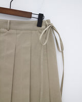 プリーツストリングラップスカート / Pleated string wrap skirt (2color)