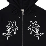 [UNISEX] ツードローイングラインフラワーフーディドジップアップ