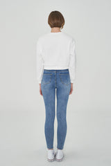 (×)FROMIS_9 NAKYOUNG AND MIJOO WORN HIGH WAIST LIGHT BLUE SKINNY JEAN [6808]