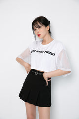 FBFネットクロップTシャツ/TOP(8643) FBF Net Crop Tee