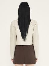 CROP LEATHER JACKET - CREAM (6636243222646)