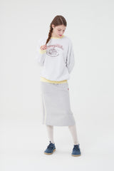 チェリーケーキグラフィックポイントスウェットシャツ／CHERRY CAKE GRAPHIC RIB POINT SWEATSHIRT [MELANGE GRAY]