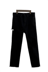 [MADE] Solid Tone Distressed Jeans (6690556444790)