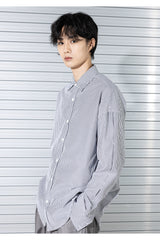 ストライプインバーテッドプリーツシャツ / STRIPE INVERTED PLEATS SHIRTS