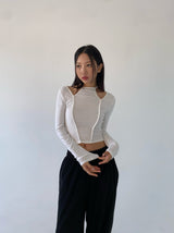 Chewing halter slit tee