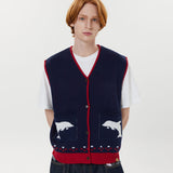 ドルフィンニットベスト / Dolphin knit vest