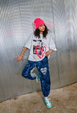 ハートジョガーパンツ/heart jogger pants_ deep blue