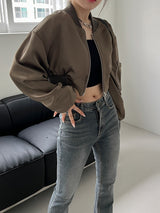 サテン クロップ アビエーション ジャンパー / Satin Crop Aviation Jumper (2color)