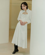 HIGH WAIST FLARE MAXI SKIRT - IVORY (6689408712822)