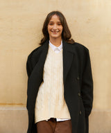 ウールブレンドオーバーサイズロングコート/RCH wool blended oversized long coat black