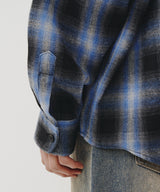 CHECK SHIRT HOODIE (BLUE)
