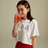 ドルフィングラフィッククロップTシャツ / WKG Dolphin graphic crop t-shirts (4548412145782)