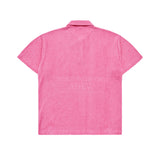 A LOGO EMBLEM TERRY COLLAR SHORT SLEEVE T-SHIRT PINK