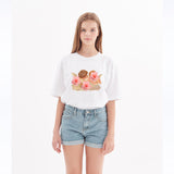 エンジェルプリントワイド半袖Tシャツ ホワイト/ angel print wide short sleeve t-shirt white (4471284629622)