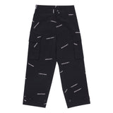 VATOS EMBROIDERY WIDE PARACHUTE PANTS BLACK