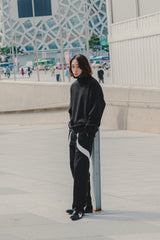 フォールディングラベルタートルネックニットTシャツ/Folding Label Turtleneck Knit T-shirt K11 Matte Black