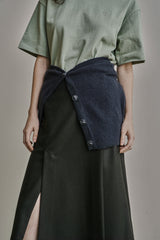 ウールツイルセットアップスカート/WOOL TWILL SETUP SKIRT_DEEP KAHKI