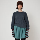 FLUFFY KNIT PULLOVER, CHARCOAL