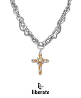 Yellow Cross Cubic Unique Necklace