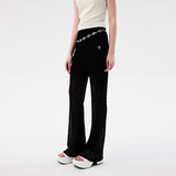 チェリーレースブーツカットパンツ / CHERRY LACE BOOTCUT PANTS [BLACK]