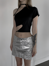 SLIT DETAIL T-SHIRT (BLACK)
