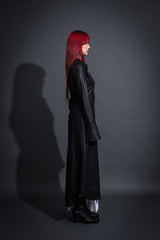 MAXI LEATHER SHIRT #BLACK
