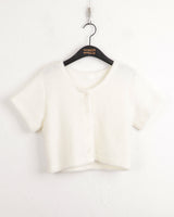 Muran brush fur short sleeve cardigan