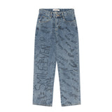レタリングプリンテッドデニムパンツ / ACTRESS YANG HYE-JI WORN LETTERING PRINTED DENIM PANTS[6050]