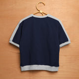 バーシティフットボール半袖スウェットシャツ / VARSITY HALF FOOTBALL SWEATSHIRTS-REAL NAVY