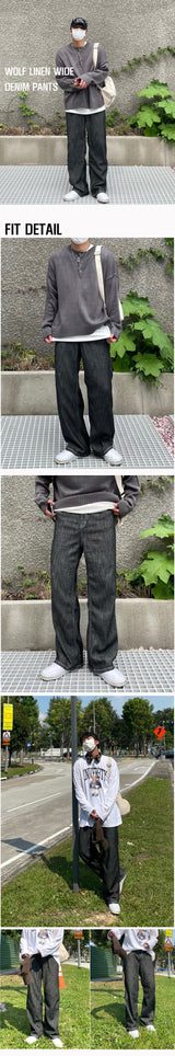 うるふリネンデニムパンツ/WOLF LINEN DENIM PANTS(XS~L)