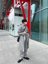 [ASCLO MADE] Linen Check Set Up Hood Coat (6562354233462)