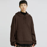ハンドウォーマーニットフーディー/KANDAI HANDWARMER KNIT HOODIE BROWN