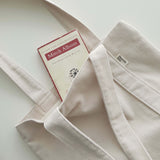 Corduroy simple line bag - ivory