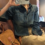 [BELLIDE MADE]  vintage cropped denim shirt