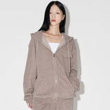 Pigment Heavy Hood Zip-Up [COCOA] (6618904232054)