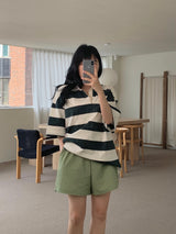 デートストライプオーバーフィットTシャツ