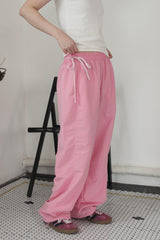 ribbon string pants (pink)